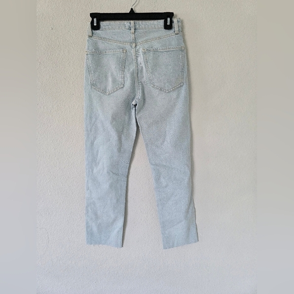 Zara Jeans Women Size 4 Skinny 26x26 Light Wash Blue Mid Rise Distressed - Picture 9 of 10